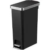 EKO - Hana Slim pedaalemmer 40 liter - Plastic - Zwart - Prullenbak