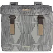 Basil elegance dubbele fietstas, chateau taupe, gerecycled pet, universal bridge, 40-49l