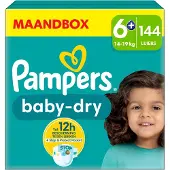 Pampers Baby-Dry Maat 6+ - 144 Luiers - 14kg-19kg