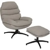 Bronx Draaifauteuil met hocker Palma linnen taupe