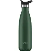 FLASKE Sports Bottle - Moss - RVS Drinkfles van 500ML- Geschikt als waterfles, thermosfles en thermoskan