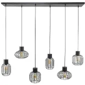 Hoyz hanglamp 3+3 mix metal donkergrijs