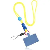 LGT JWLS Telefoonkoord Macramé met Telefoon bevestiging - Geel Blauw
