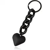 LGT JWLS Sleutelhanger 4 grote Schakels & Hart - Zwart