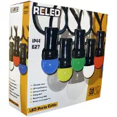 Reled Prikkabel - 20m - 20 fittingen E27 - 25W - IP44 (excl. lampjes)