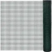 vidaXL Kippengaas 25x1 m gegalvaniseerd staal met PVC-coating groen