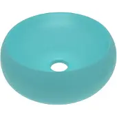 vidaXL Wastafel rond 40x15 cm keramiek mat lichtgroen