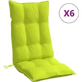 vidaXL Stoelkussens 6 st hoge rug oxford stof heldergroen