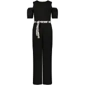 B.NOSY Meisjes jumpsuit - Mette - Zwart. Maat 134
