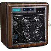 Klarstein Horlogeopwinder voor automatische horloges, Automatische horlogeopwinder voor 10 horloges, Horlogeopwinder met acryldeur, Automatische horlogeopwinder, Blauwe LEDs, Watch Winder met 5 TPD