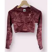 Gymshark crop top Seamless Long Sleeve Crop Top - Cherry Brown