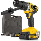 Powerplus - Yellow - POWX00530 - 20 V - Borstelloos - Schroef-, klopboormachine - borstelloos 20V 120Nm - incl. 2 batterijen 20V 2.0Ah en lader
