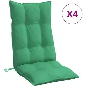 vidaXL Stoelkussens 4 st hoge rug oxford stof groen