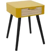 Home deco Nachtkastje met 1 lade - mostergeel