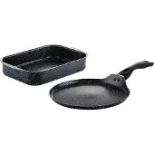WESTINGHOUSE Set - Braadslede 35cm + Pannenkoekenpan 28cm - Black Marble