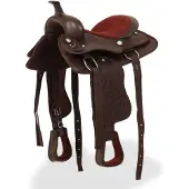 vidaXL Western zadel, hoofdstel en borstriem 13" echt leer bruin