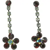 Behave - Oorstekers met bloemetjes van steentjes - 3,4 cm