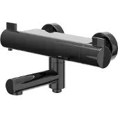 Ivy Aia Badthermostaatkraan Pact Opbouw Omstel Met Draaibare Baduitloop Met Omstel Cooltouch Zwart Chroom PVD