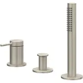 Ivy Aia Badrandcombinatie Bond 3-gats Mengkraan Met Uittrekbare Handdouche Zonder Uitloop Geborsteld Nickel PVD