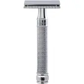 Edwin Jagger Scheermes Razors Double Edge Safety 3D Diamond Effect Handle Chrome Plated Ref.DE3D14BL 1Stuks | Voor Mannen