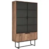 DTP Home Showcase Odeon No.1 high, 2x2 doors,210x120x40 cm, recycled teakwood (Naturel, 120x210x40cm)