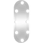 vidaXL Wandspiegel met LED's ovaal 20x50 cm glas