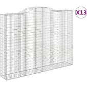 vidaXL Schanskorven 13 st gewelfd 300x50x220/240 cm ijzer