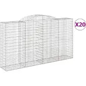 vidaXL Schanskorven 20 st gewelfd 300x50x160/180 cm ijzer
