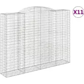 vidaXL Schanskorven 11 st gewelfd 300x50x220/240 cm ijzer