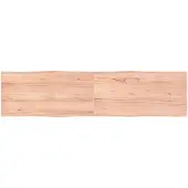 vidaXL Tafelblad natuurlijke rand 160x40x(2-4) cm eikenhout lichtbruin