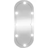 vidaXL Wandspiegel met LED's ovaal 35x80 cm glas