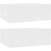 vidaXL Nachtkastjes 2 st zwevend 40x30x15 cm bewerkt hout wit