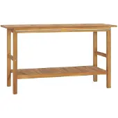 vidaXL Wastafelkast 132x45x75 cm massief teakhout