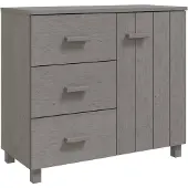 vidaXL Dressoir HAMAR, lichtgrijs, 90x40x80 cm, massief grenenhout