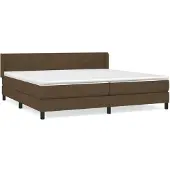 vidaXL Boxspring met matras stof donkerbruin 200x200 cm