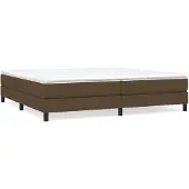 vidaXL Boxspring bed stof donkerbruin 200x200 cm