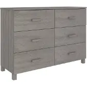 vidaXL Dressoir HAMAR 113x40x80 cm massief grenenhout lichtgrijs