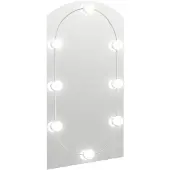 vidaXL Spiegel met LED-verlichting boog 90x45 cm glas