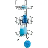 Wenko Doucherek Revigo 3-laags zwart staal 19x57cm - Zonder boren - Doucherekje hangend - Douchemand - Douchecaddy ophangbaar