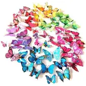 Home Decor 3D vlinders | Mix Kleuren (6 setjes = 72 stuks)