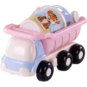 Cavallino Toys Strand Kiepwagen met Emmerset Roze, 5dlg.