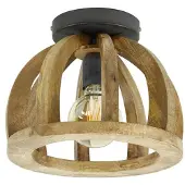 Present Time plafondlamp gebogen houten spijl massief mangohout