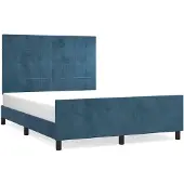 vidaXL Bedframe zonder matras 140x200 cm fluweel donkerblauw