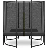 Magic Jump Rechthoekige Trampoline 153 x 214 cm Grijs met Veiligheidsnet