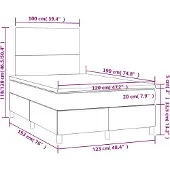 vidaXL Boxspring met matras fluweel lichtgrijs 120x190 cm