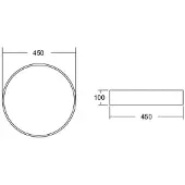 Brumberg Biro Cirkel, Ø 45cm, aan/uit, wit, 3.000 K Circle, wit / opaal, Werkkamer / Kantoor, Aluminium, Modern