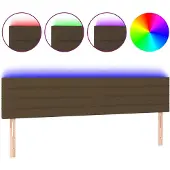 vidaXL Hoofdbord LED 180x5x78/88 cm stof donkerbruin