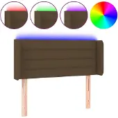 vidaXL Hoofdbord LED 83x16x78/88 cm stof donkerbruin