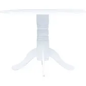 vidaXL Eettafel 106 cm massief rubberwood wit