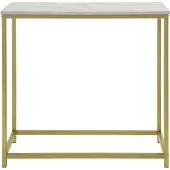 SoBuy Table Console Effet Marbre Doré L80cm